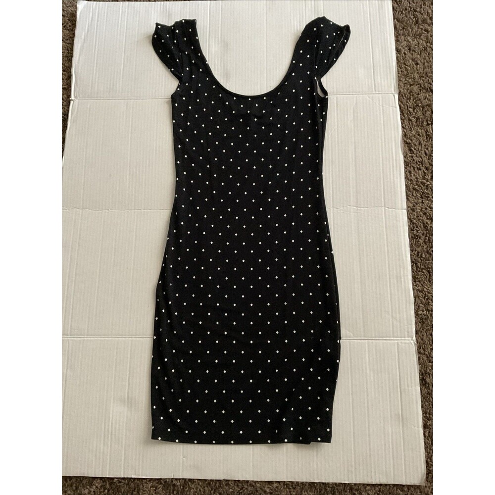 Black Abstract Patterned Bodycon Dress Small Forever 21